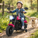 6V Kids Motorcycle with Headlight and Music and Training Wheels