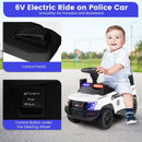 6V Kids Ride On Police Car with Real Megaphone and Siren Flashing Lights by DirectDeals