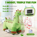 6V Kids Ride on Dinosaur with Foot Pedal and Padded Seat and Music-Green by LJGDeals