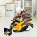 6V Ride on Tractor 3-in-1 Electric Excavator with Adjustable Arms and Music-Yellow by LJGDeals