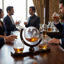 Etched World Decanter Whiskey Globe