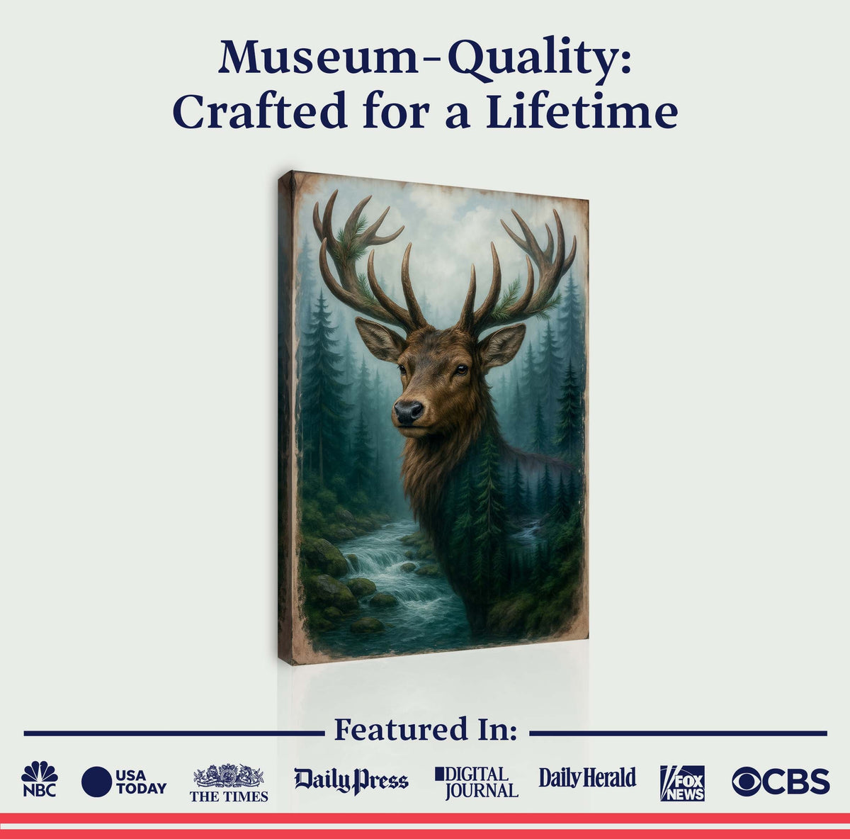 Misty Stag Double Exposure Wall Art, photo 6 of 10