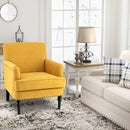 Modern Upholstered Padded Accent Chair with Rubber Wood Legs by LJGDeals