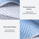 Kasentex Spring Lightweight Reversible Stripe Quilt Set Bedding- Sky Blue and Ivory White, Room Decor, Graduation Gifts, Father's Day Gift