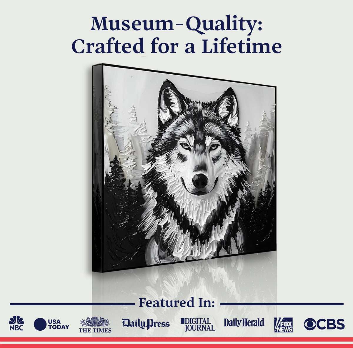 3D Wolf Wall Art IV, photo 6 of 10