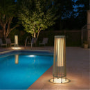 2 Piece Solar Powered Lantern Wicker Solar Patio Lamp Grey by JHY DESIGN