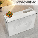 46.5" Reception Desk, Modern Front Desk Counter Table with Open Shelves