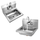Stainless Steel Sink Wall Mount Hand Washing Sink with Faucet and Back Splash by LJGDeals