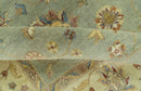 Traditional Oushak Design Green, Blue And Rust 6.5x8 Hand Knotted wool rug