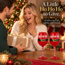 Ho Ho Ho Santa's Christmas Stemmed Wine & Water Glasses - Set of 2