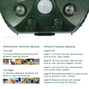 Ultrasonic Animal Repeller Solar Powered Repellent with Motion Sensor LED Flashing Lights IPX6 Waterproof Outdoor for Farm Garden Yard