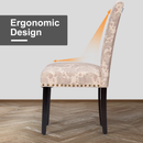 Set of 2 Fabric Upholstered Dining Chairs with Nailhead by DirectDeals