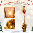 6.1 Feet Christmas Pre-lit Street Lamp with Artificial Greenery and Snow-flocked Branch Tips by LJGDeals