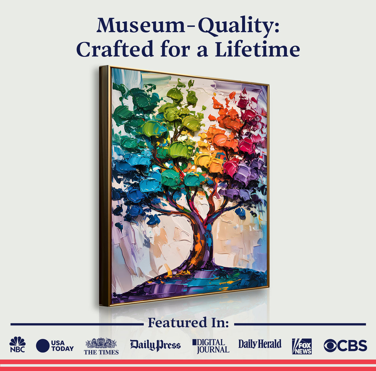 Rainbow Tree Abstract Wall Art, photo 6 of 10