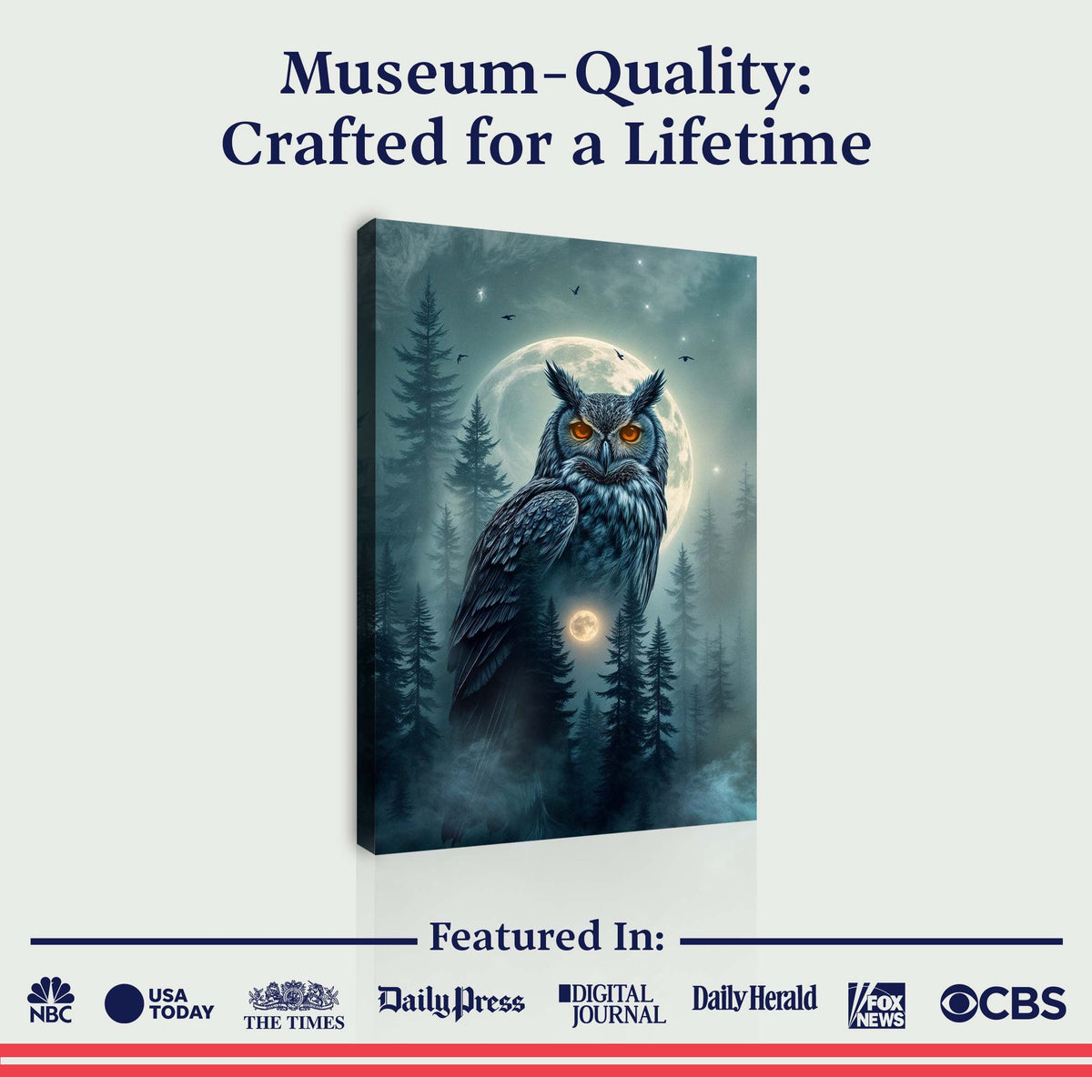 Owl Double Exposure Wall Art II, photo 6 of 9
