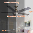 56" Genoa Farmhouse DC Motor Downrod Mount Reversible Ceiling Fan with Lighting and Remote Control
