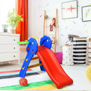 2 Step Indoors Kids Plastic Folding Slide with Basketball Hoop by LJGDeals
