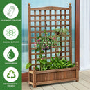 Solid Free Standing Wood Planter Box with Trellis for Garden by LJGDeals