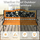 Garden Bench Chair Outdoor Wooden Loveseat with Iron Armrest by LJGDeals
