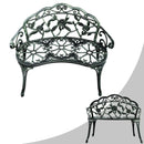 Outdoor Cast Aluminum Patio Bench Antique Rose by LJGDeals