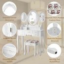 7 Drawer Tri-Folding Mirror Dressing Vanity Makeup Set by LJGDeals