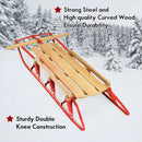 54 Inch Wood Snow Sled with Metal Runners and Steering Bar by LJGDeals