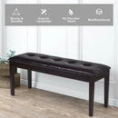 Upholstered Dining Room PU Bench Solid Wood Button Tufted by LJGDeals