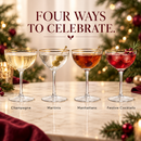 The Wine Savant Gold Rim Glasses 6 oz, Set of 4 Gold Rim Classic Manhattan Glasses