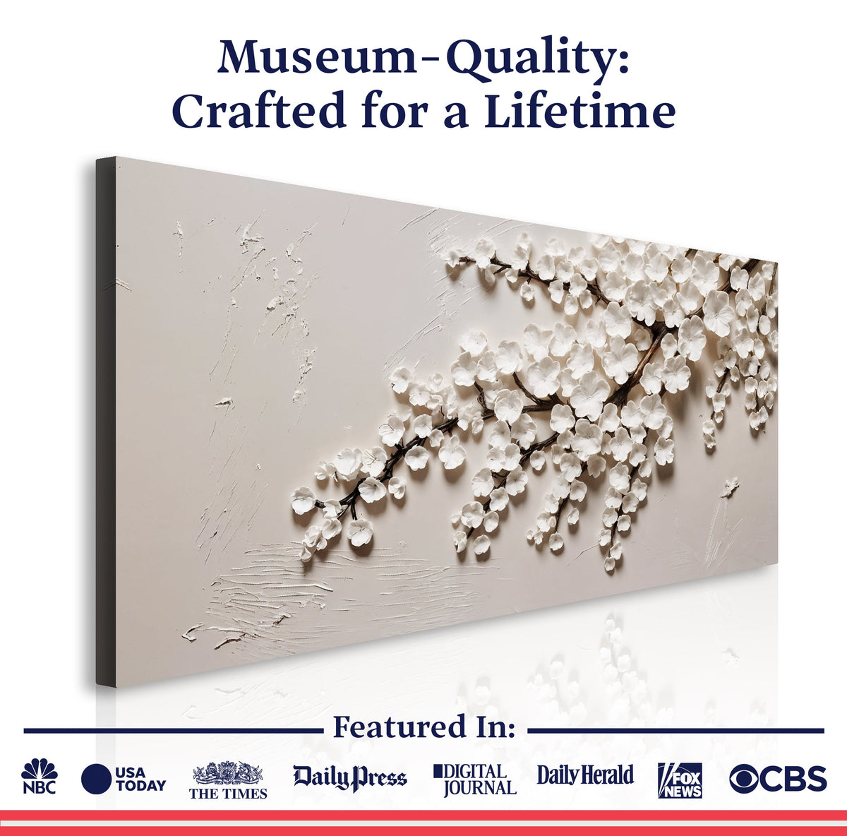 White Cherry Blossom Wall Art, photo 6 of 10