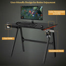 Ergonomic Computer Gaming Desk with Cup Holder and Headphone Hook by LJGDeals