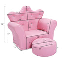 Children Upholstered Princess Sofa with Ottoman and Diamond Decoration for Boys and Girls by LJGDeals