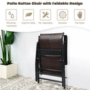 2 Pieces Patio Rattan Folding Reclining Chair by LJGDeals