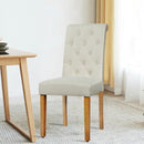 2 Pieces Tufted Dining Chair Set with Adjustable Anti-Slip Foot Pads by LJGDeals