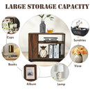 Multifunctional 3-Tier Side Table with Wheels and Large Storage Shelf by LJGDeals