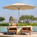 9 Feet Patio Outdoor Market Umbrella with Aluminum Pole without Weight Base by DirectDeals