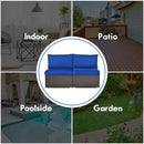 2 Pieces Patio Rattan Armless Sofa Set with 2 Cushions and 2 Pillows by LJGDeals