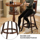 29 Inch Swivel Bar Height Stool Wooden Upholstered Dining Chair by LJGDeals