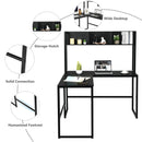 Reversible L-Shaped Corner Desk with Storage Bookshelf by LJGDeals
