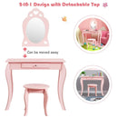 Kids Princess Makeup Dressing Play Table Set with Mirror by LJGDeals