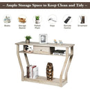 Curved Frame Modern Console Table with Storage Drawer for Entryway by DirectDeals