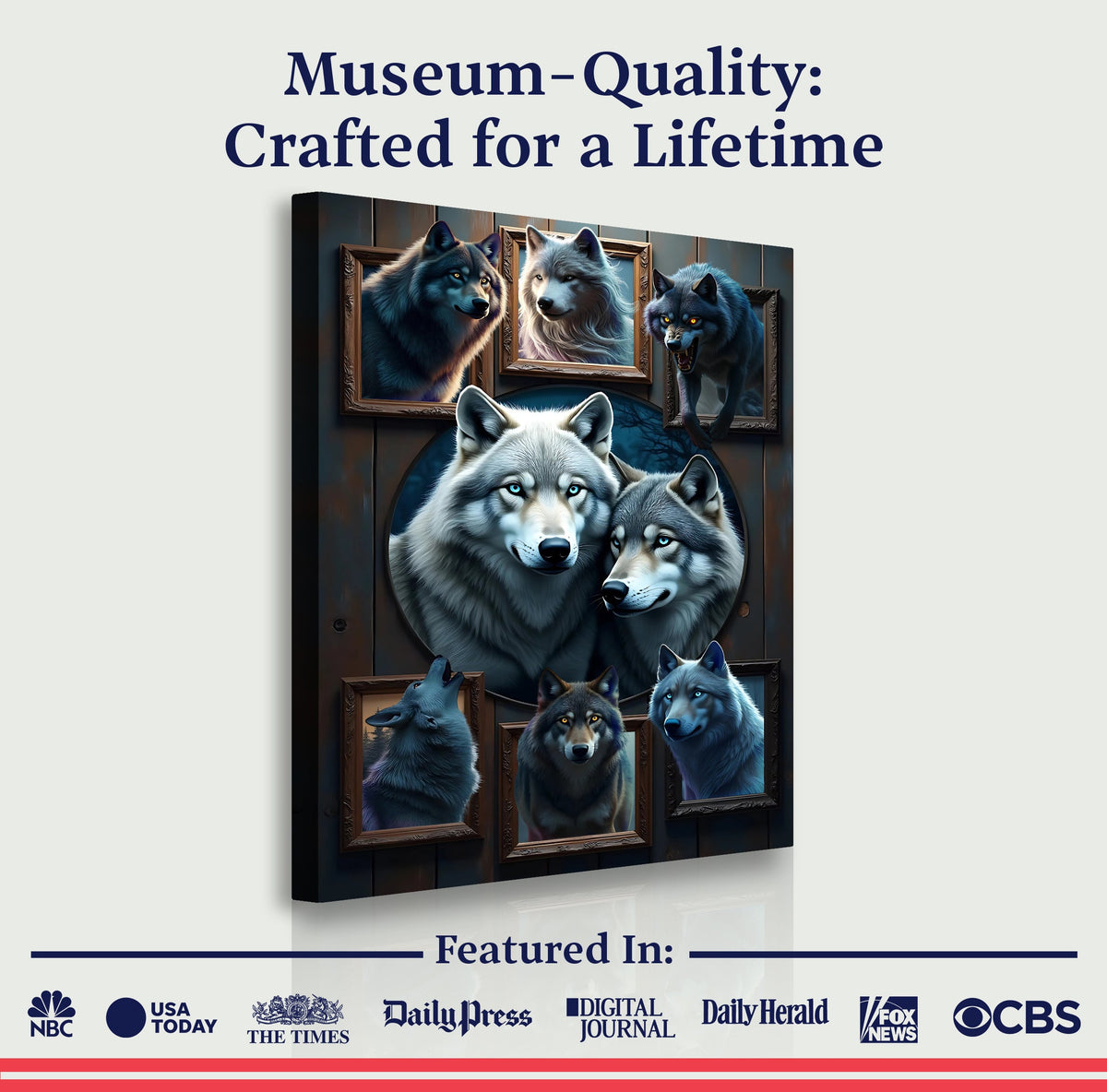 3D Wolf Collage Wall Art II, photo 6 of 10