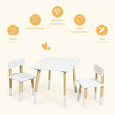 Kids Wooden Table and 2 Chairs Set-White by LJGDeals