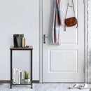 2-Tier Industrial End Table with Metal Mesh Storage Shelves by DirectDeals