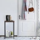 2-Tier Industrial End Table with Metal Mesh Storage Shelves by LJGDeals
