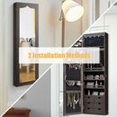 5 LEDs Lockable Mirror Jewelry Cabinet Armoire with 6 Drawers-Brown by LJGDeals