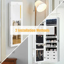 5 LEDs Lockable Mirror Jewelry Cabinet Armoire with 6 Drawers-White by LJGDeals