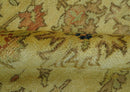 Heriz Traditional Design Gold And Rust 5x6.7 Hand Knotted Wool Area Rug