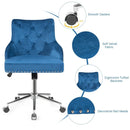 Tufted Upholstered Swivel Computer Desk Chair with Nailed Tri by LJGDeals