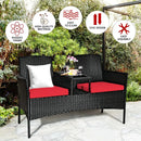 Wicker Patio Conversation Furniture Set with Removable Cushions and Table by LJGDeals