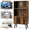 2-Tier Retro Bookcase Bookshelf with 3 Compartment-Coffee by LJGDeals